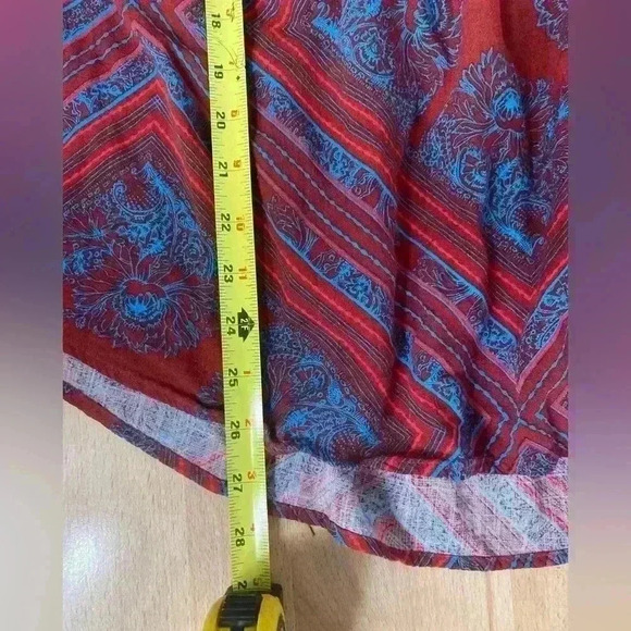 Free People Red Walking On A Dream Tunic long sleeve Blouse - Picture 11 of 13